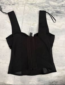 F21 Sheer Black Asthetic Corset Style Top(xs)
