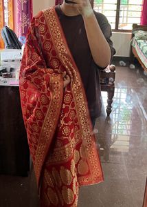 Red Silk Duppatta
