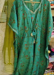 Boho Turquoise Kaftan Dress