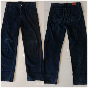 Knee Rip Distressed Dark Wash Jeans
