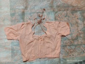 Peach saree with blouse