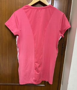 Adidas Pink T-Shirt with Stripes