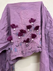 Embroidered Purple Top