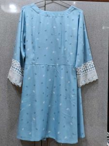 Blue Wrap Codset with Lace Detailings