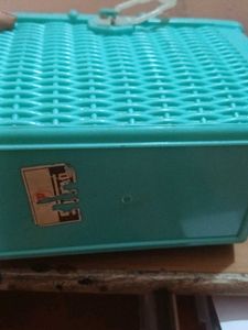 Vintage wicker work green Vanity Case