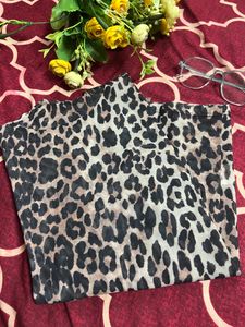 Tiger Print High Neck Top