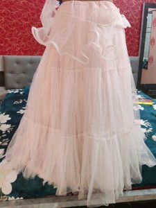 Pink Tulle Ruffle Gown