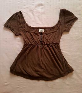 BDG thrifted Brown Babydoll Top