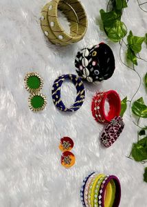 Navratri  Special Handcrafted Bangles & Earrings