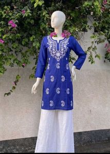 Beautiful Blue Chikankari Kurta