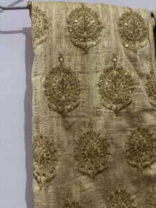 Golden Embroidered dress material