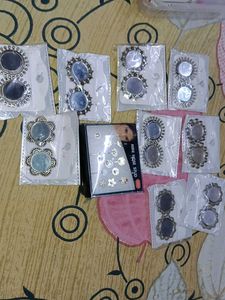 9 earings Assorted Mirror Work Earrings Set