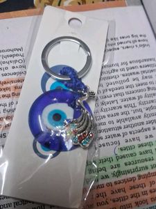 Evil Eye Peacock Keychain