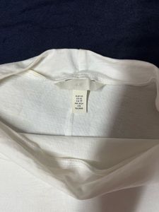 H&amp;M  White Boat Neck T-Shirt ( use only once)