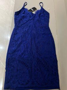 Royal Blue Lace Midi Dress