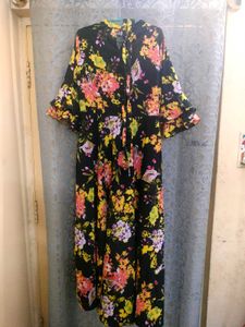 Flowy Floral Print Midi Dress