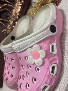Pink SFR crocs with Flower Detail