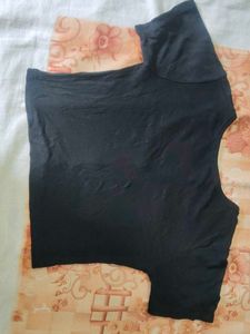 Black Button-Up cute ribbed top