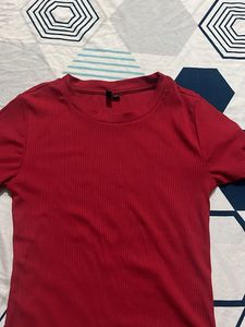 Ribbed Red T-Shirt