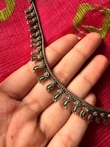 Black Polish Oxidized Necklace with Earring