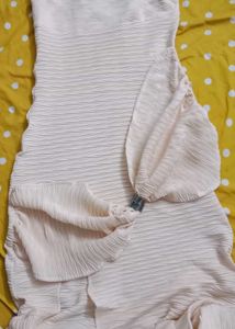 XS size elegant Strapless White Maxi Dress