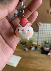 Cute Kawaii Strawberry bunny Charm