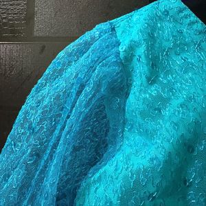 Stunning Teal Embroidered Blouse