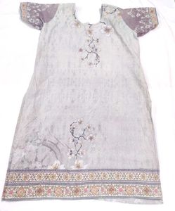 Light Grey Embroidered Kurta