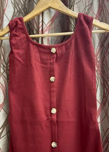 Ribbed Button-Up Tank Dress