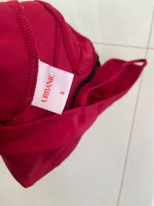 Red Corset Style Top with Zipper