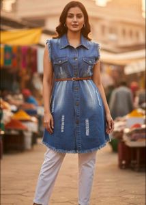 Stylish Denim Tunic Top🥰