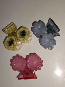 cute floral clips set of 3