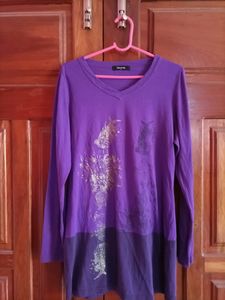 Purple Graphic Long Sleeve Tee