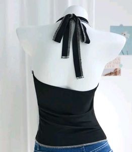 pink polka dot halter neck top