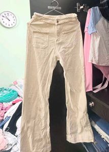 Chic Chain Detail Wide-Leg Jeans