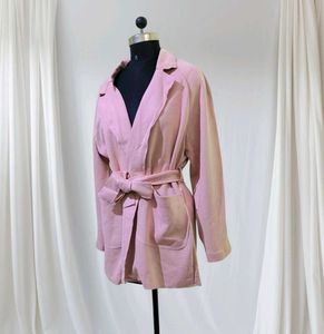 Royal Long Pink Suede Jacket 💕