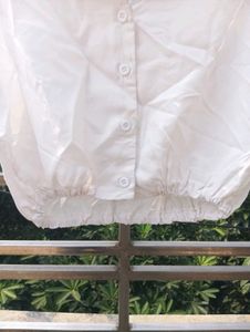 White Sailor Collar Crop Top