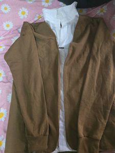 Brown Open Front Sweatshirt