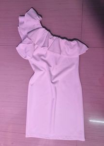 One Shoulder Ruffle Bodycon Mini Dress