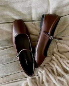 Chic Brown Mary Jane Ballet Flats