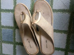 Sparkly Gold Thong Sandals
