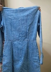 Light Wash Denim Shirt Dress