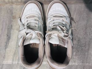 White Lace-Up Sneakers