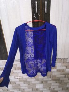 Blue Net Jacket Cardigan