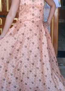 Elegant Peach Ethnic Gown