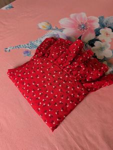 Red Polka Dot Ruffle Mini Dress ❤️