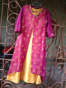 Branded Yellow Kurta With Purple Outer 💜💛💜