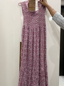Floral Smocked Square Neck Maxi Dress