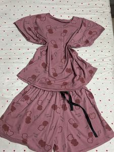 Cute Pink Short Night Set