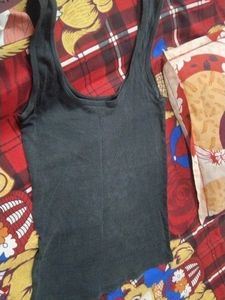 charcoal/ light Black ribbed Tank Top